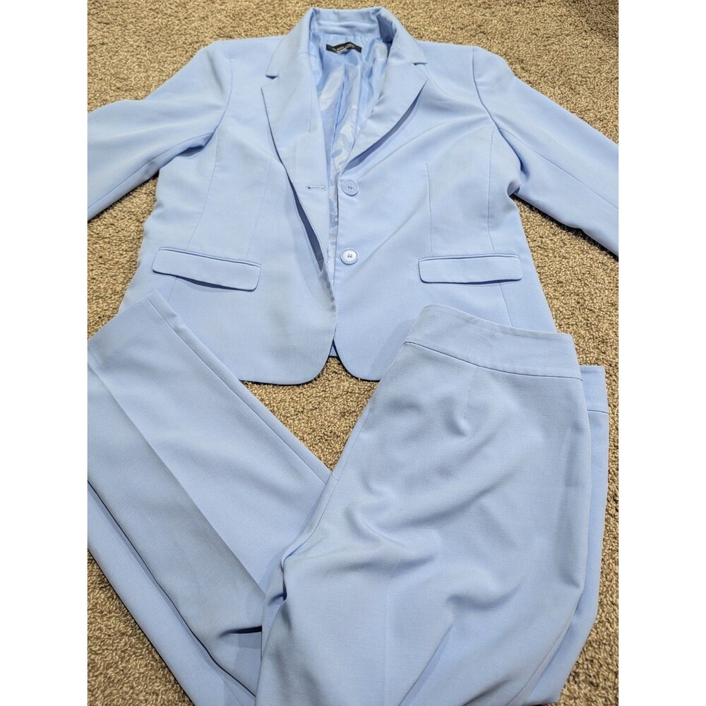 Black Label Set By Evan-Picone Light Blue Blazer Size 16 Pants Size 12 Women's
